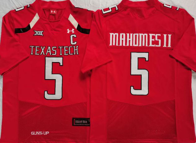 Men Texas Tech Red Raiders #5 Mahomes ii Red 2025 Limited NCAA Jersey